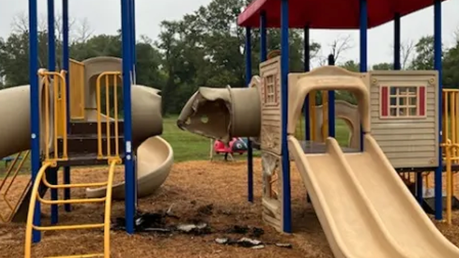 Fire that heavily damaged playground at Brookhaven Park in Newark