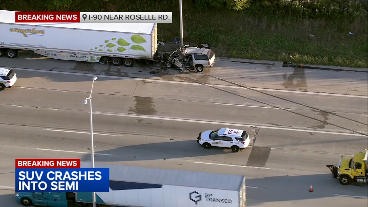 1 injured in crash involving semi on I-90 in northwest suburbs