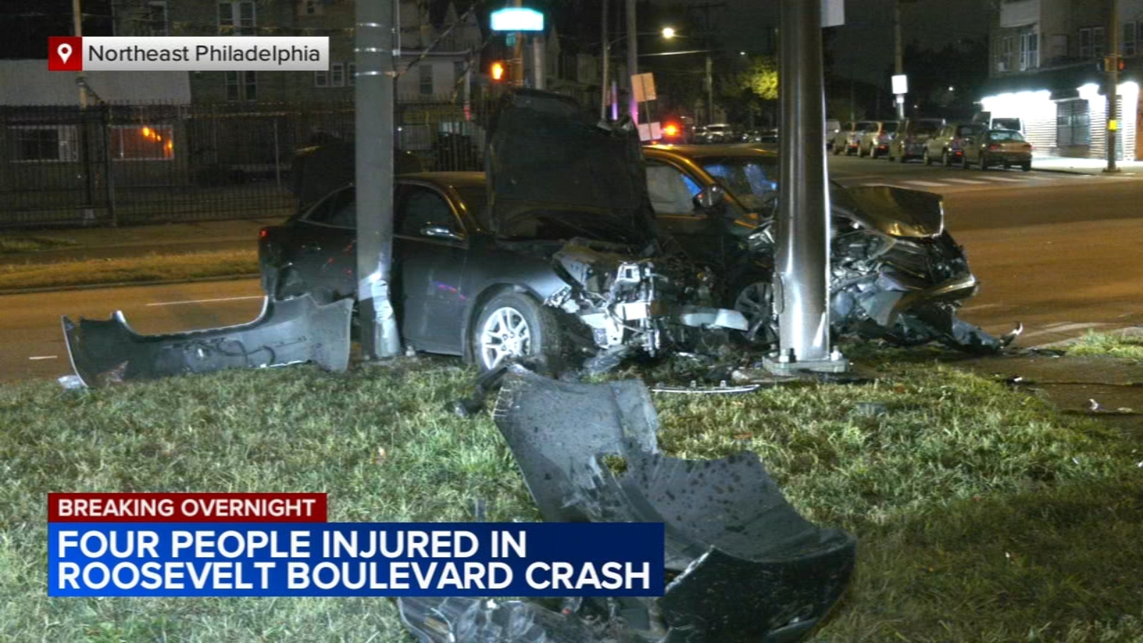 Roosevelt Boulevard crash sends 4 people to the hospital - 6abc ...