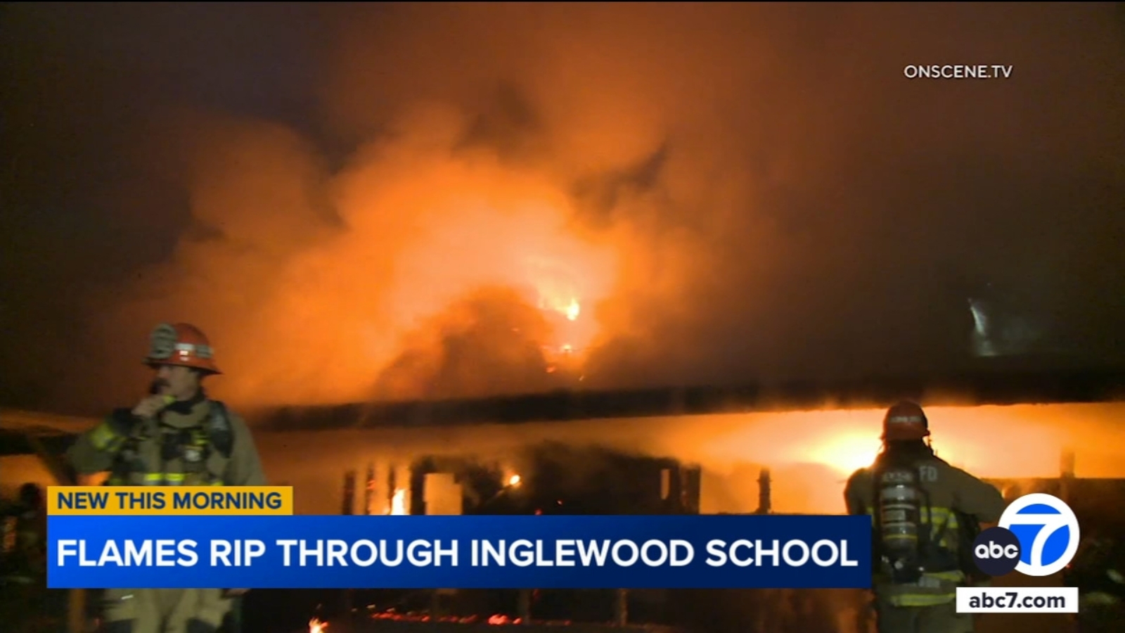 Fire rips through Worthington Elementary School in Inglewood, damaging