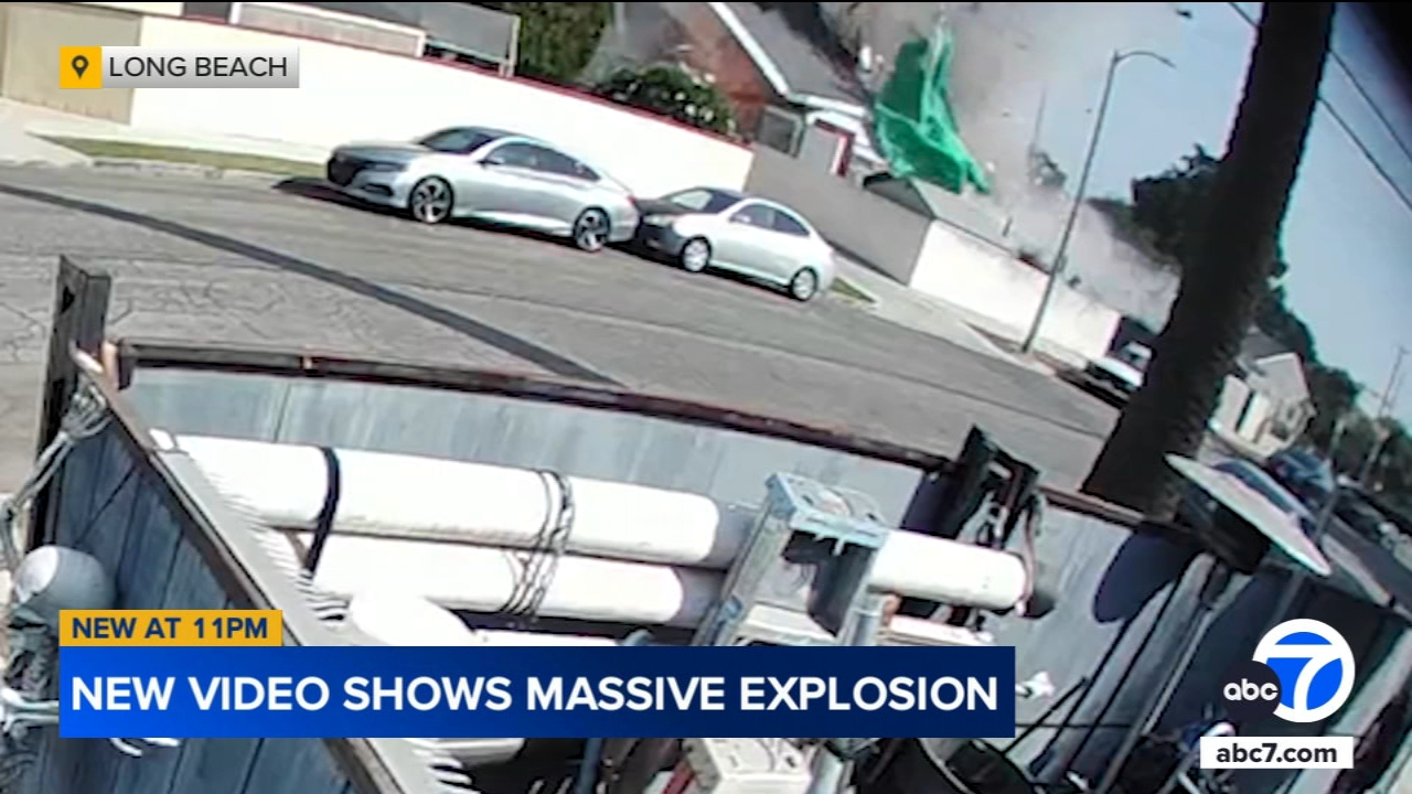 New video shows moment Long Beach home property explodes