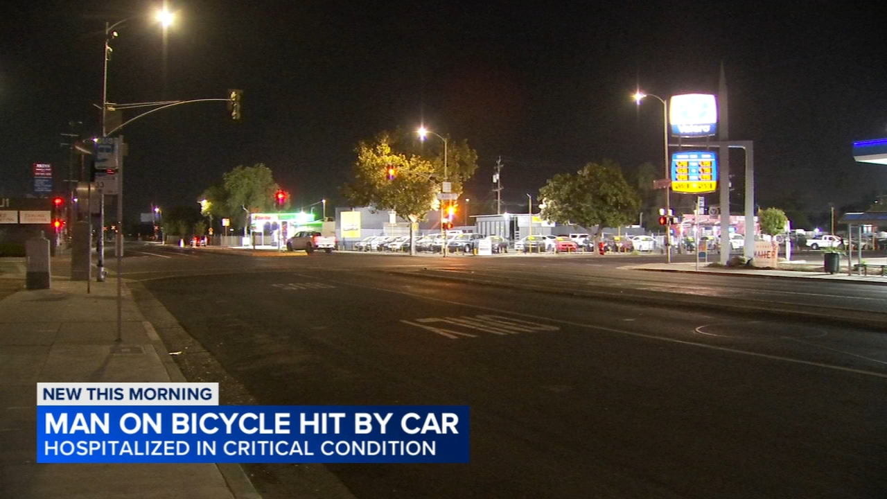 Bicyclist hospitalized after being hit by car in central Fresno