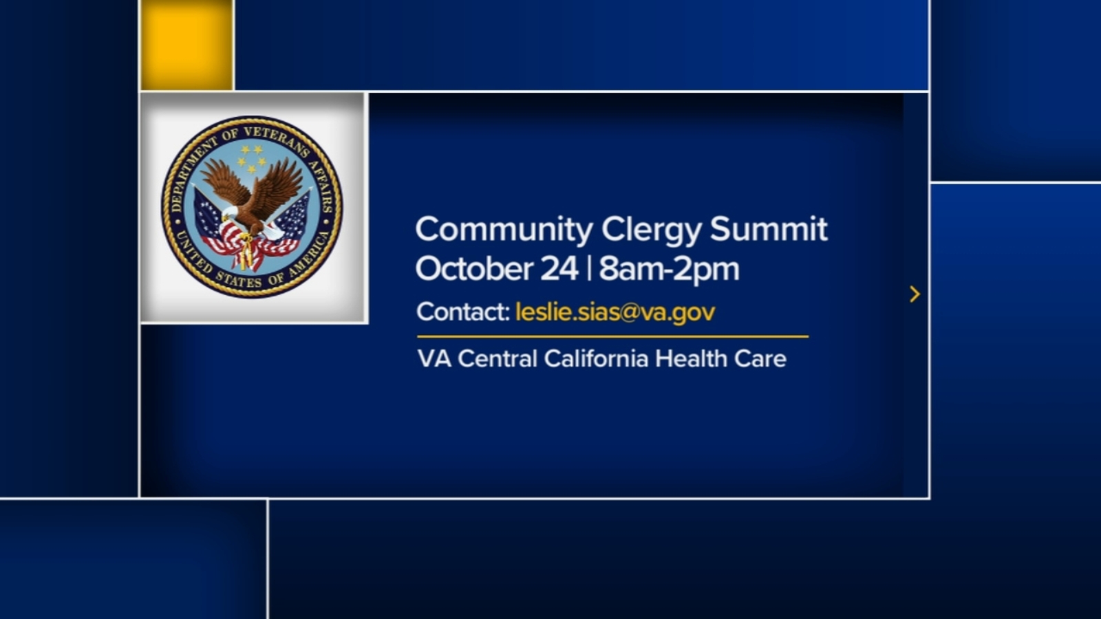 Central California VA hosting community clergy summit this week