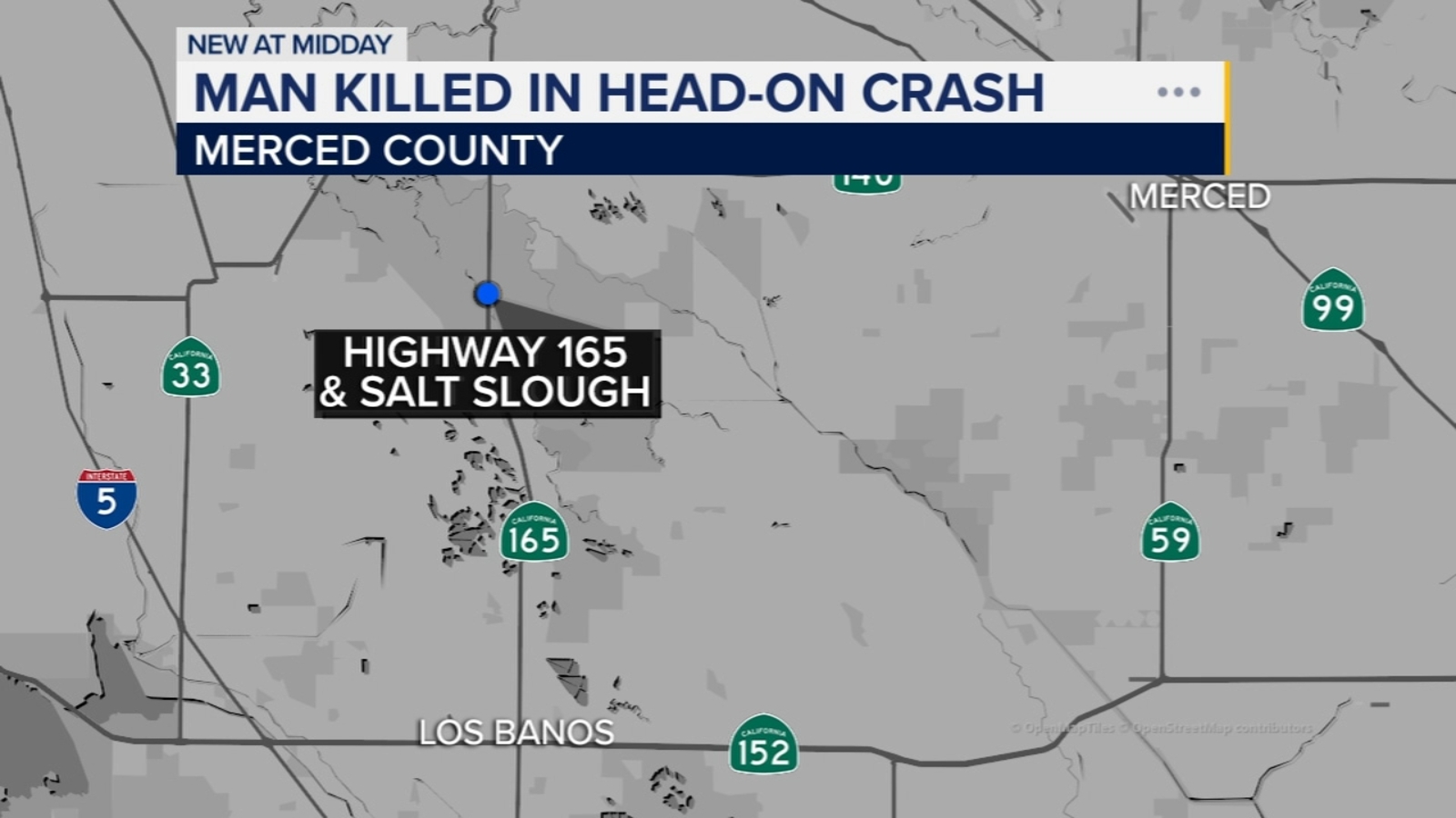 Man killed in Merced County head-on crash, CHP says
