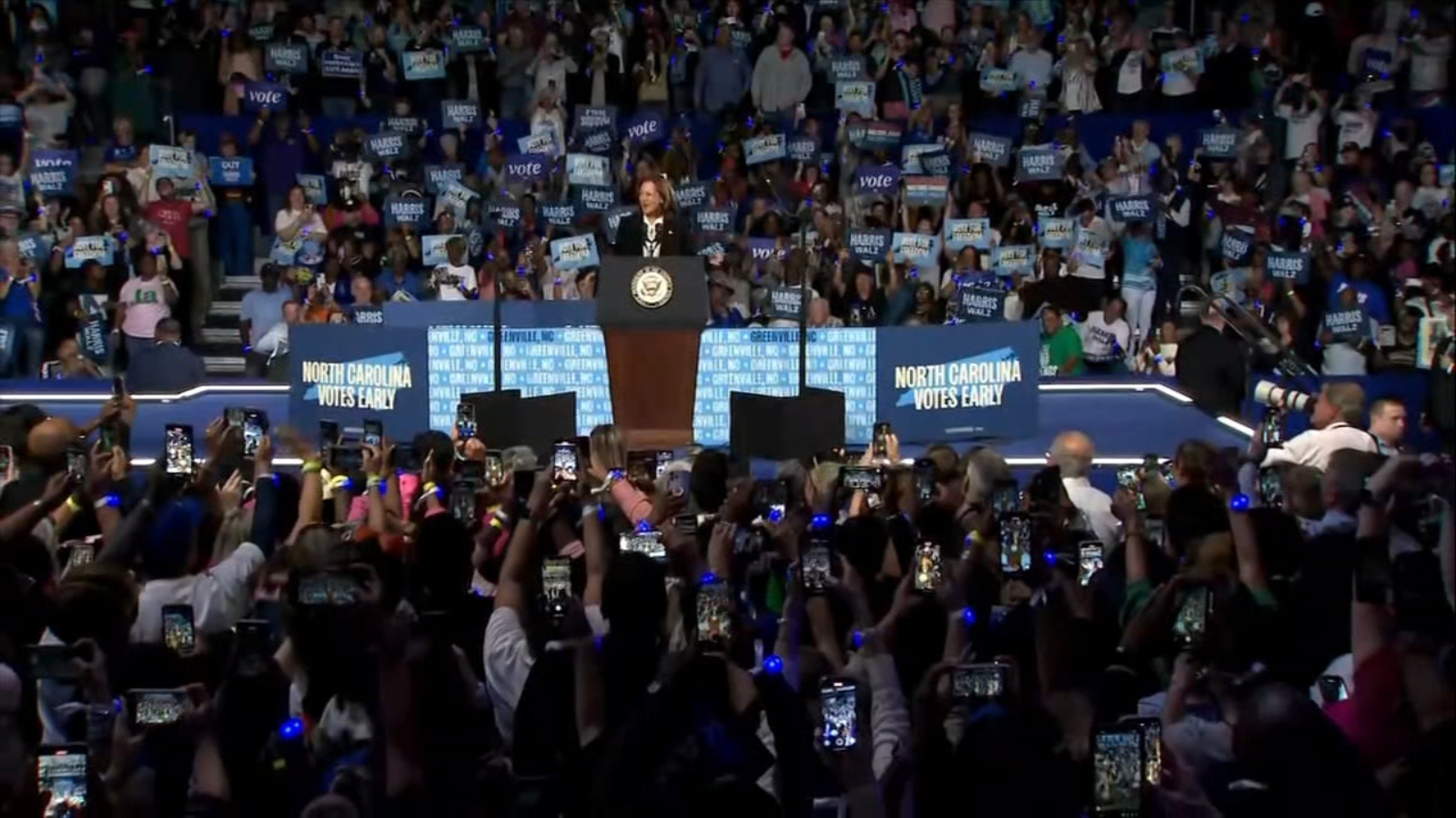 VP Harris rallies voters in Greenville during event on ECU campus: Full ...