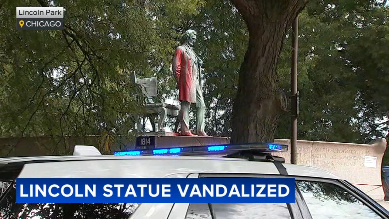 Abraham Lincoln monument vandalized in Lincoln Park, police on scene