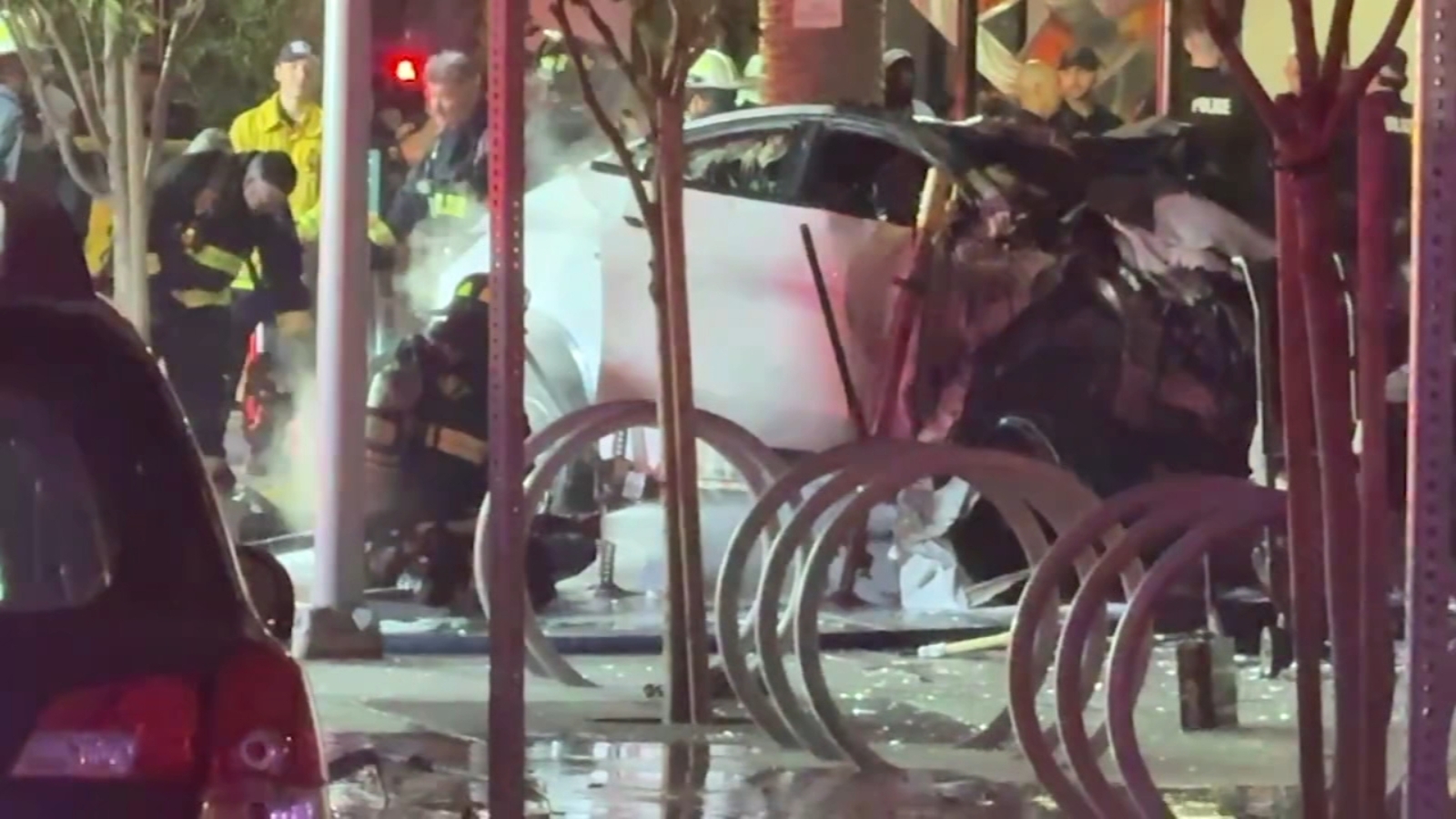 Car crashes into Fremont apartment building, catches fire; driver dies ...