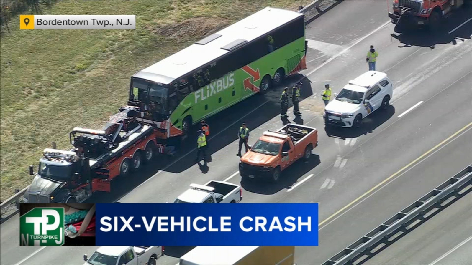 6 vehicles, including transit bus and tractor-trailers, involved in ...