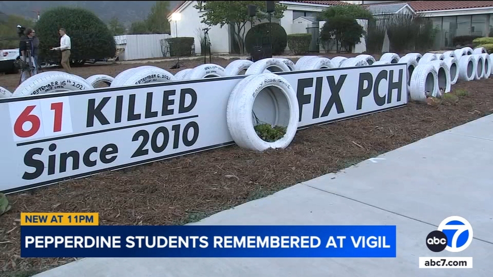 Vigil honors 4 Pepperdine students killed 1 year ago in PCH crash