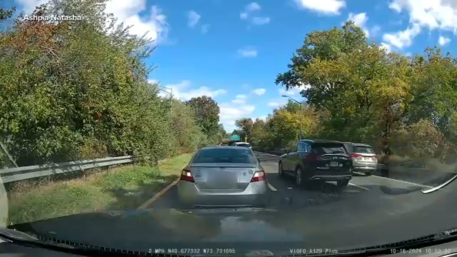 Queens, New York accident Dash cam video of Belt Parkway crash