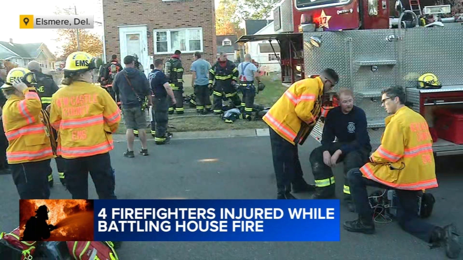4 firefighters hurt, 1 critically, while battling house fire in Elsmere