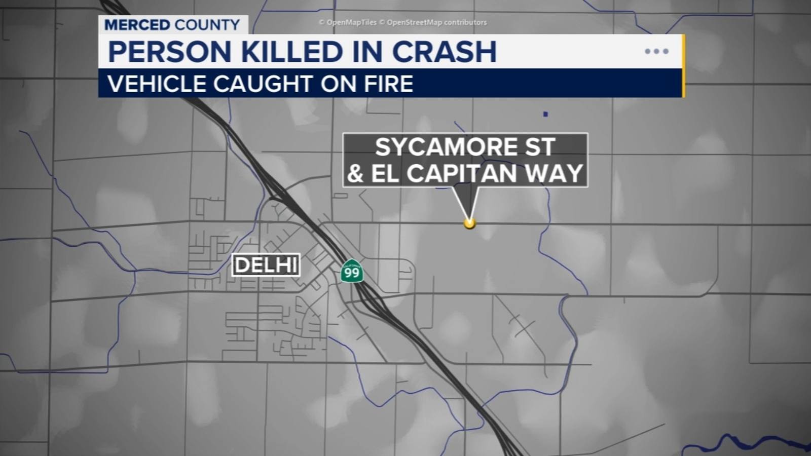 1 person killed after fiery crash into Merced County orchard, CHP says ...