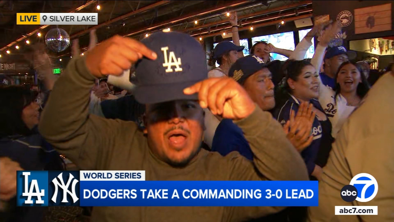 Dodger fans go crazy as team goes up 3-0 in World Series over Yankees