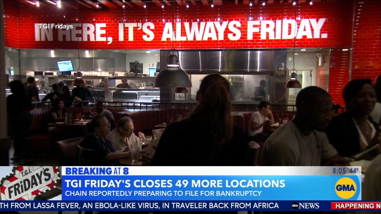 TGI Fridays abruptly closes dozens more locations, including in 