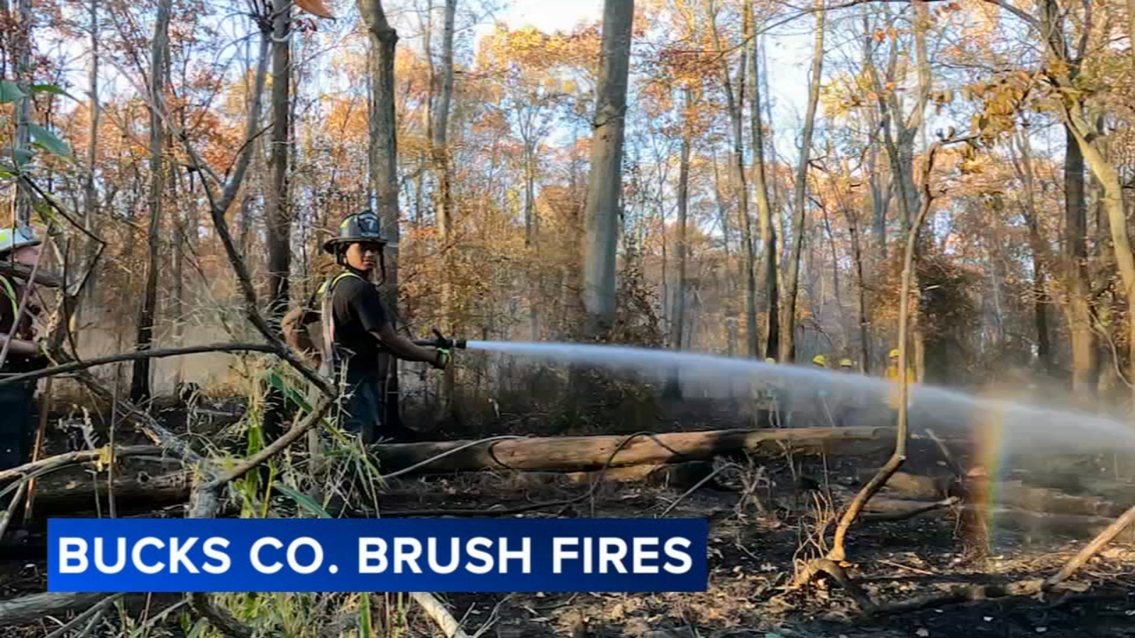 Firefighters battle multiple brush fires across Bucks County as drought ...
