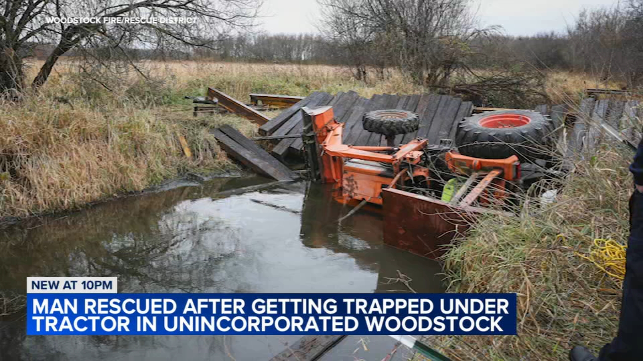 Man trapped under tractor after bridge collapse in north suburbs