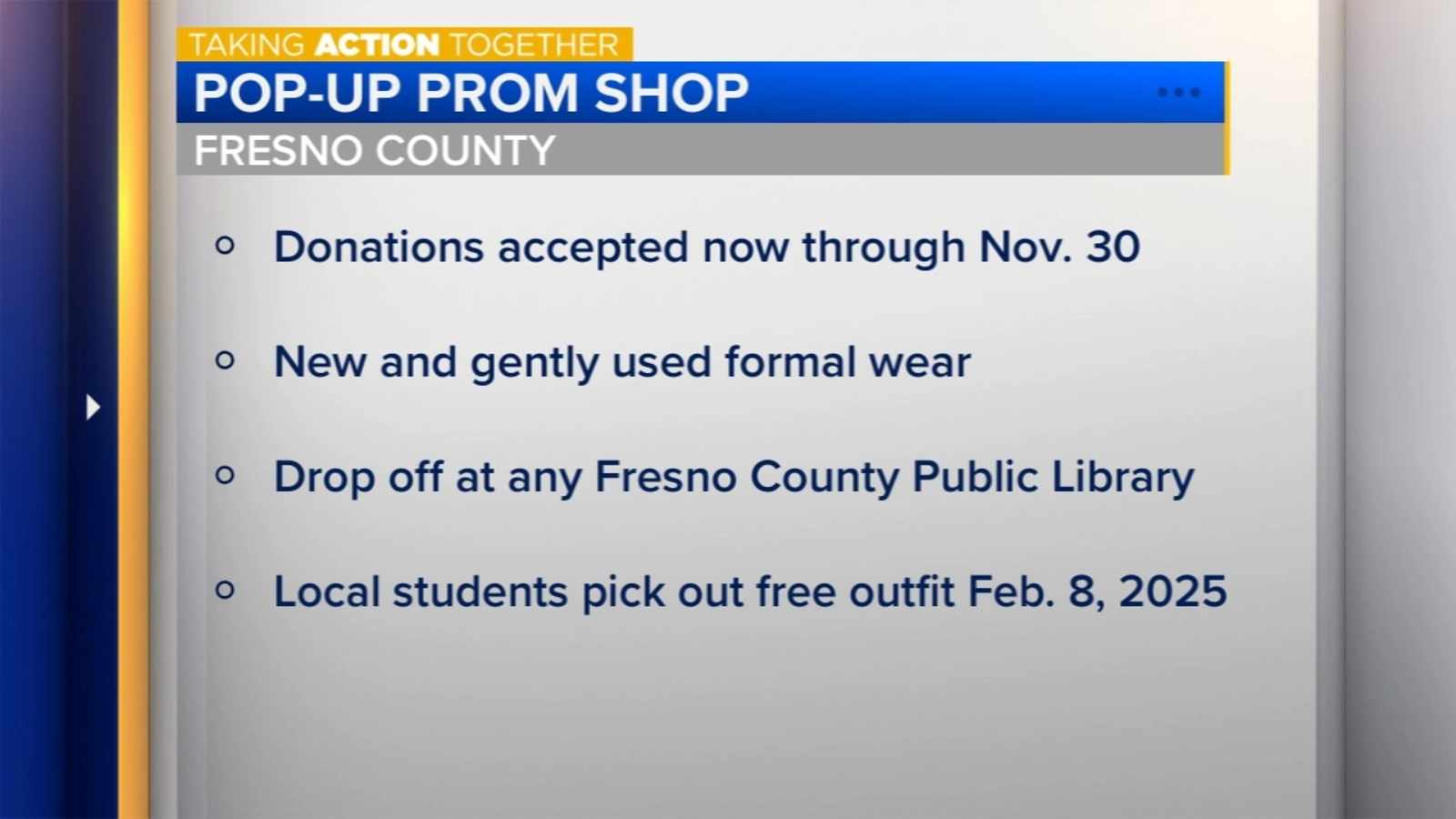 Fresno County Public Library accepting suit and dress donations