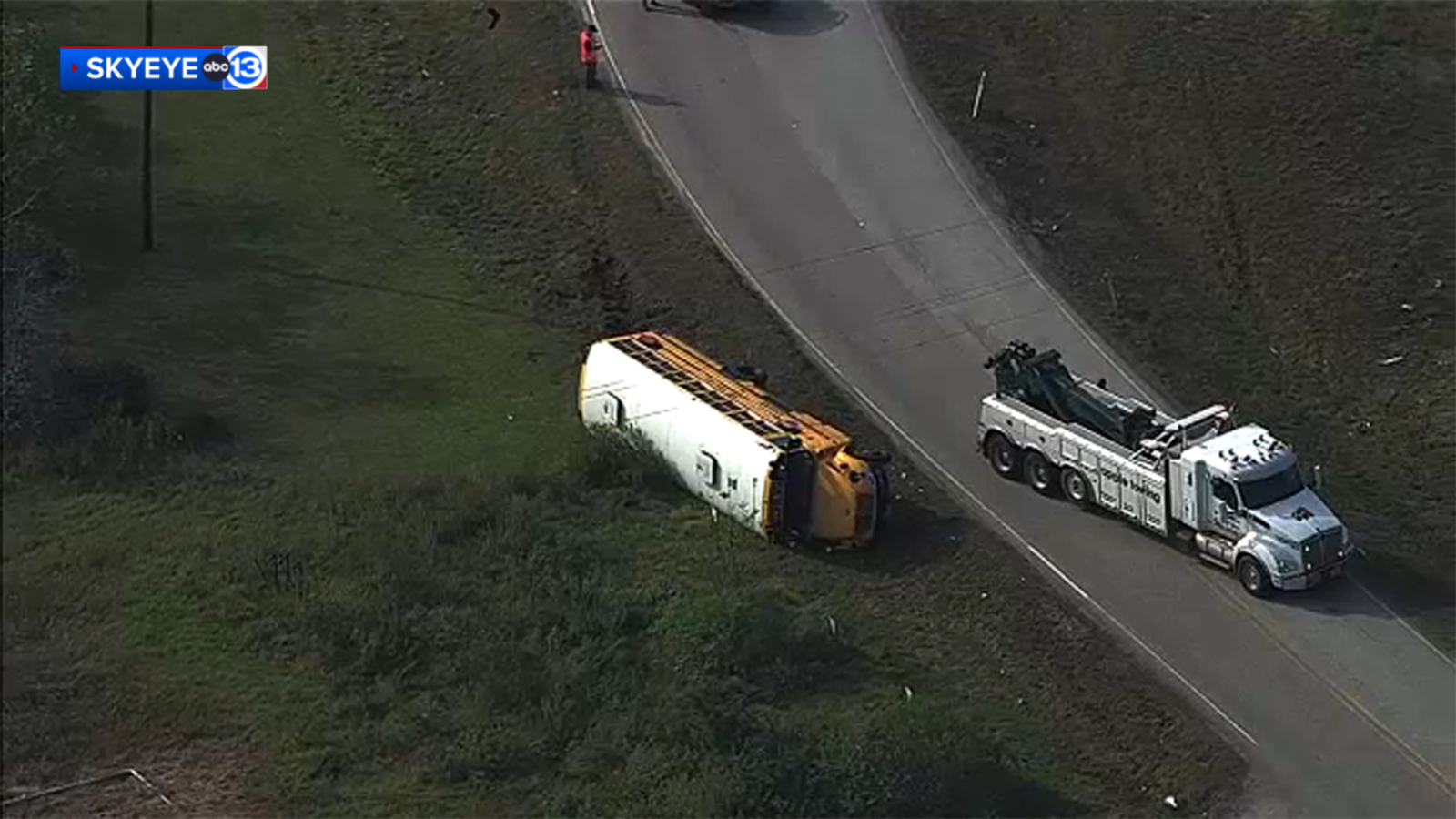 Alvin ISD school bus with 2 students on board flips during crash on FM ...