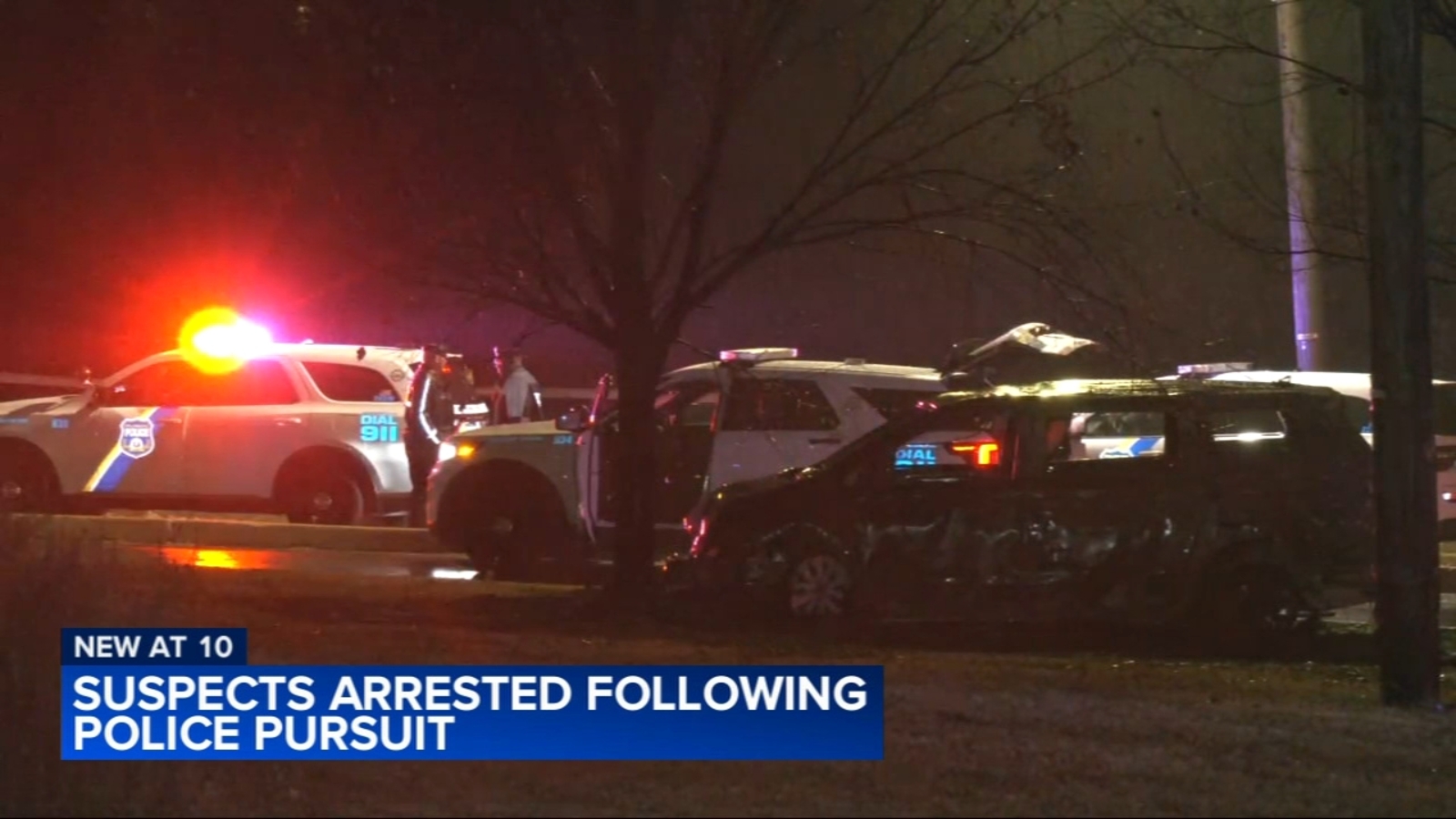 Philadelphia police pursuit ends with 4 in custody, stolen car on fire ...