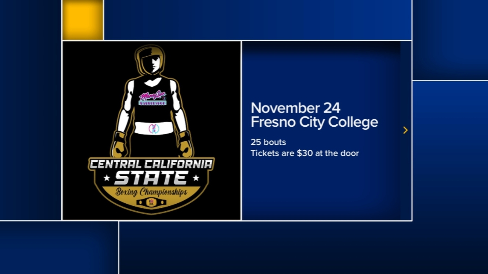 Central California State Boxing Championships in Fresno this weekend
