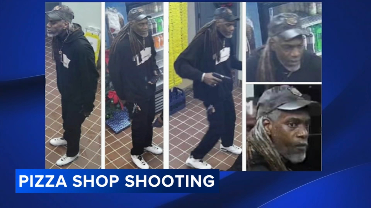 Photos released of suspect wanted for fatal shooting in pizza shop