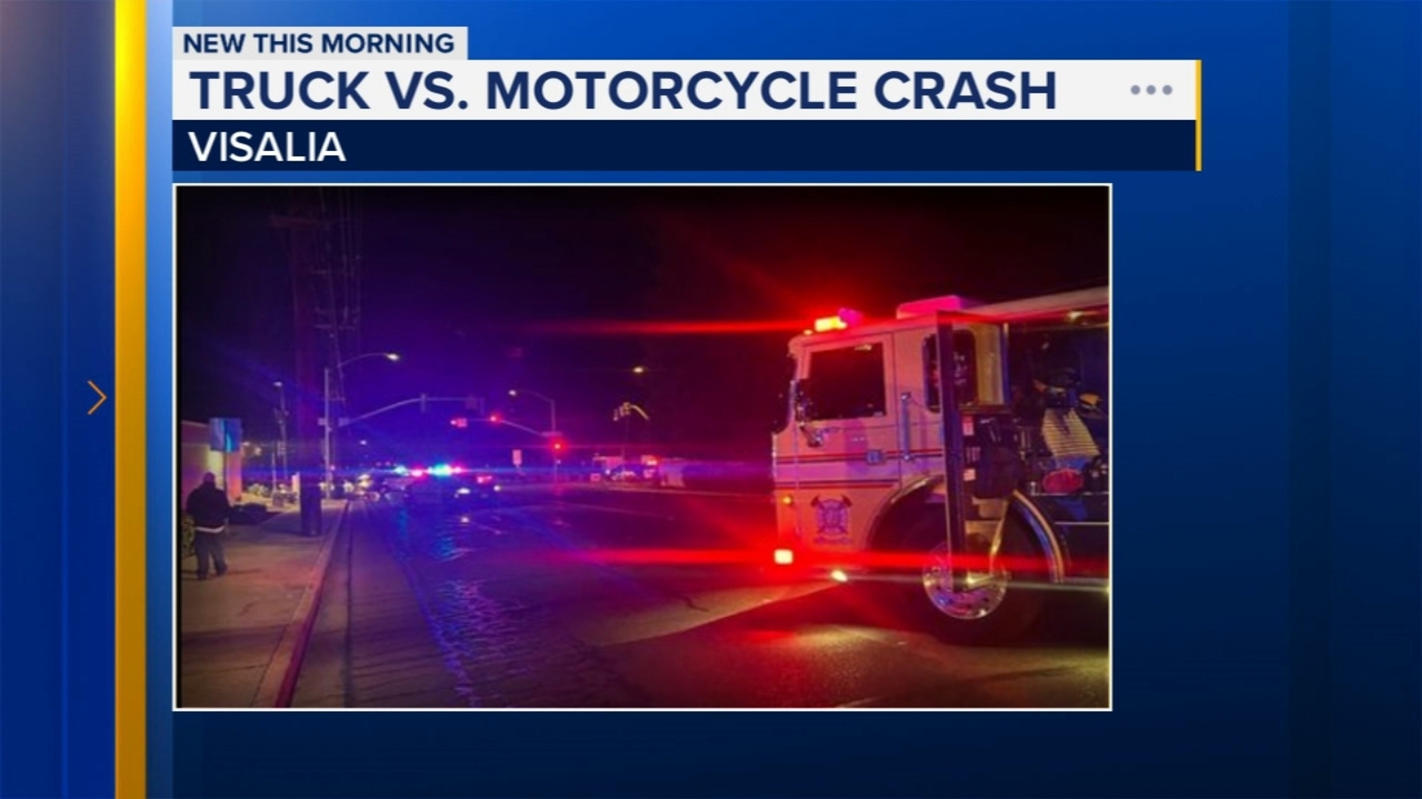 Motorcyclist hospitalized following crash with truck in Visalia, police say