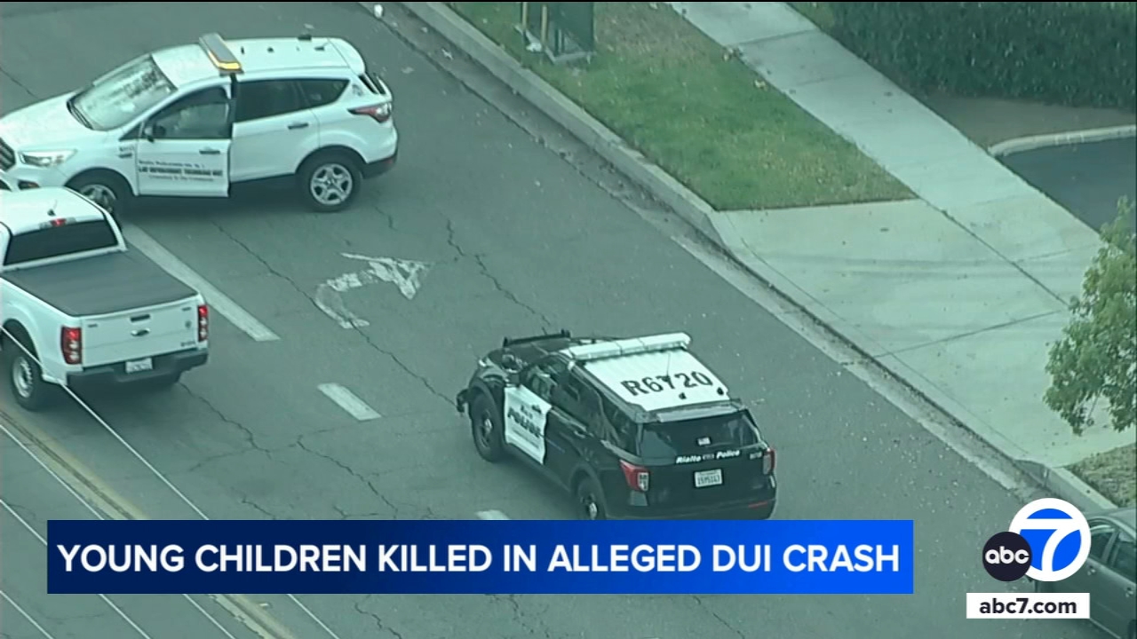 Two girls, ages 3 and 4, killed in DUI crash in Rialto, police say