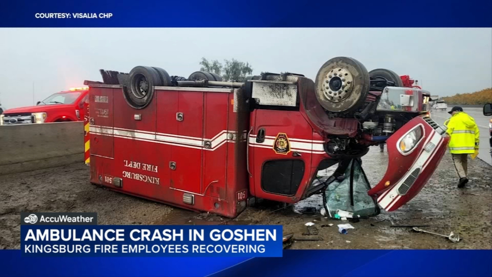 Weather a factor in ambulance crash in Tulare County, officials say
