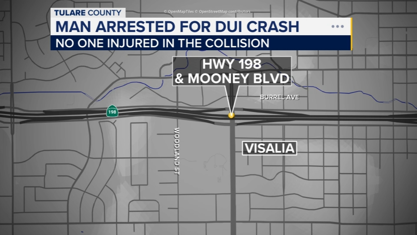 Man arrested for suspected DUI crash in Visalia, CHP says