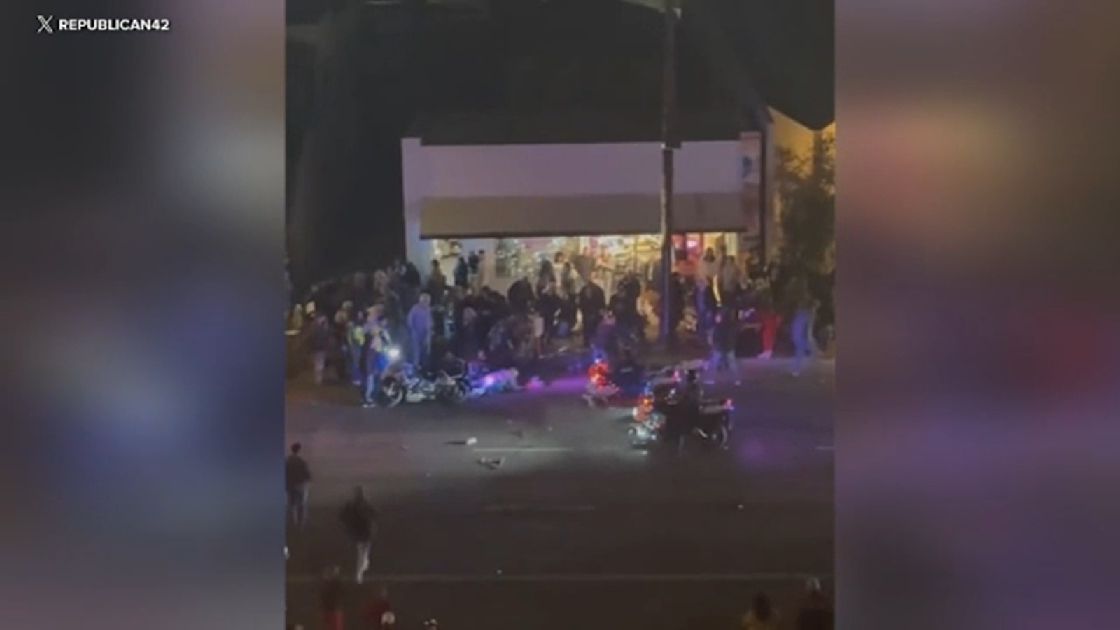 At least 10 injured after officer on motorcycle crashes into crowd at Palm Springs holiday parade