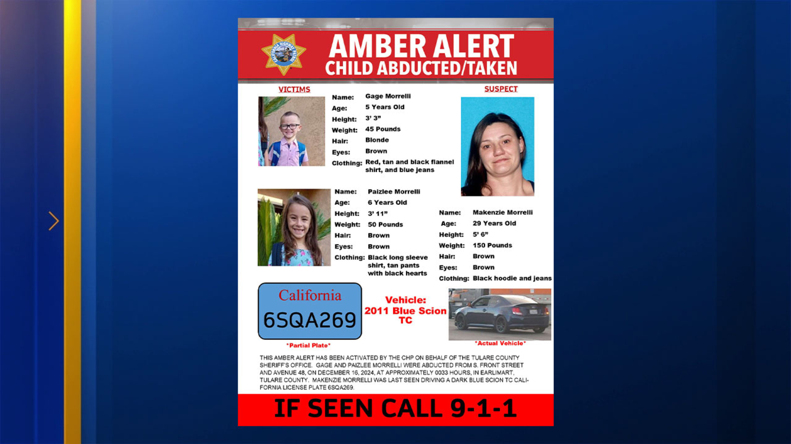 Amber Alert deactivated after missing Tulare County kids located