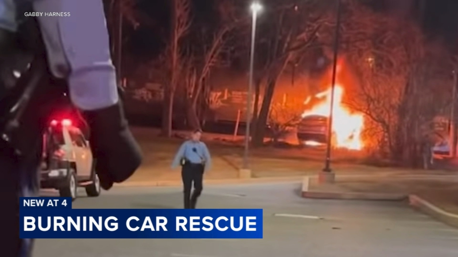 Police officer saves man from burning car after crash with freight ...