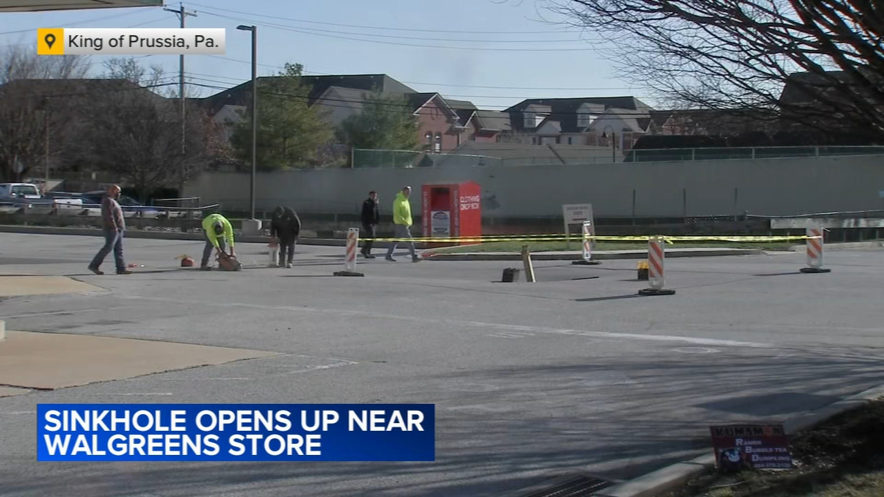 Sinkhole opens up near Walgreens store in King of Prussia