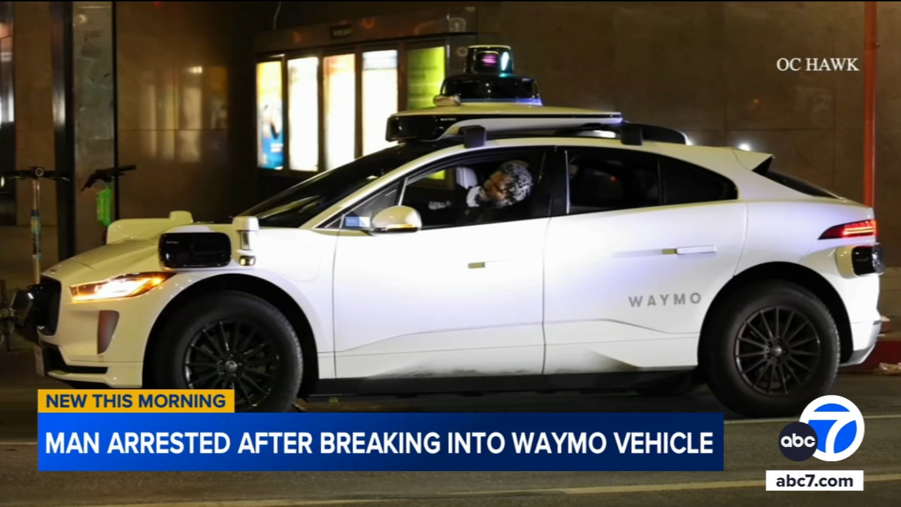 Man arrested in attempted hijack of self-driving taxi in downtown LA
