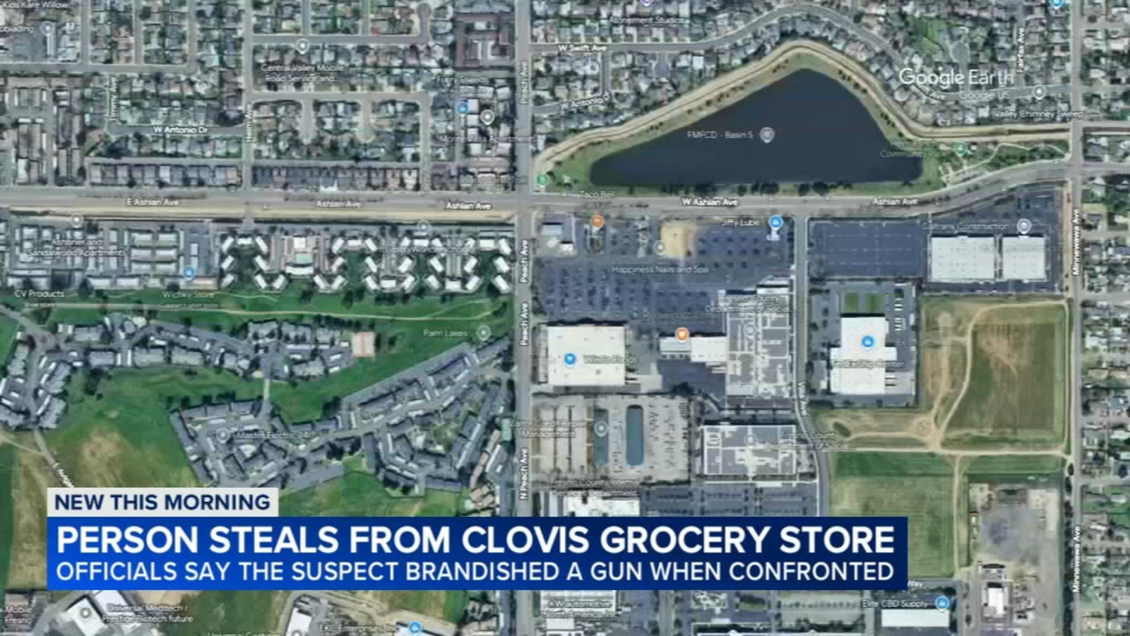 Suspect at large following grocery store theft in Clovis, police say
