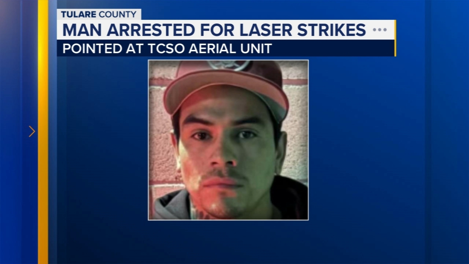 Man arrested for allegedly pointing laser at Tulare County Sheriff's Office airplane