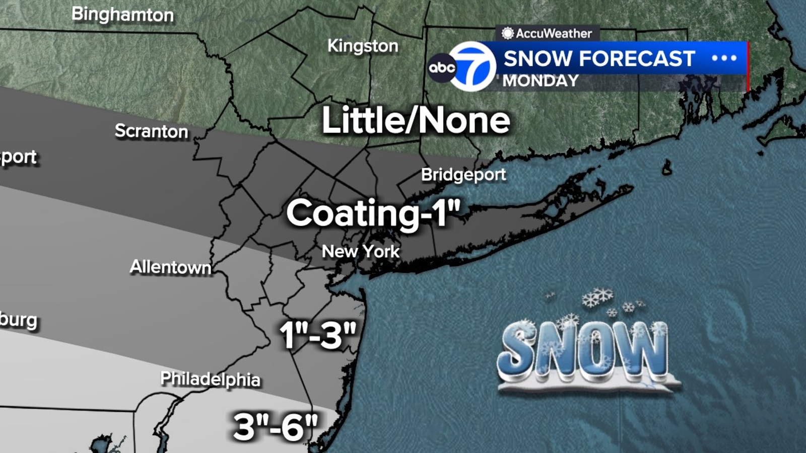 Tri-State Snowstorm: Heaviest South
