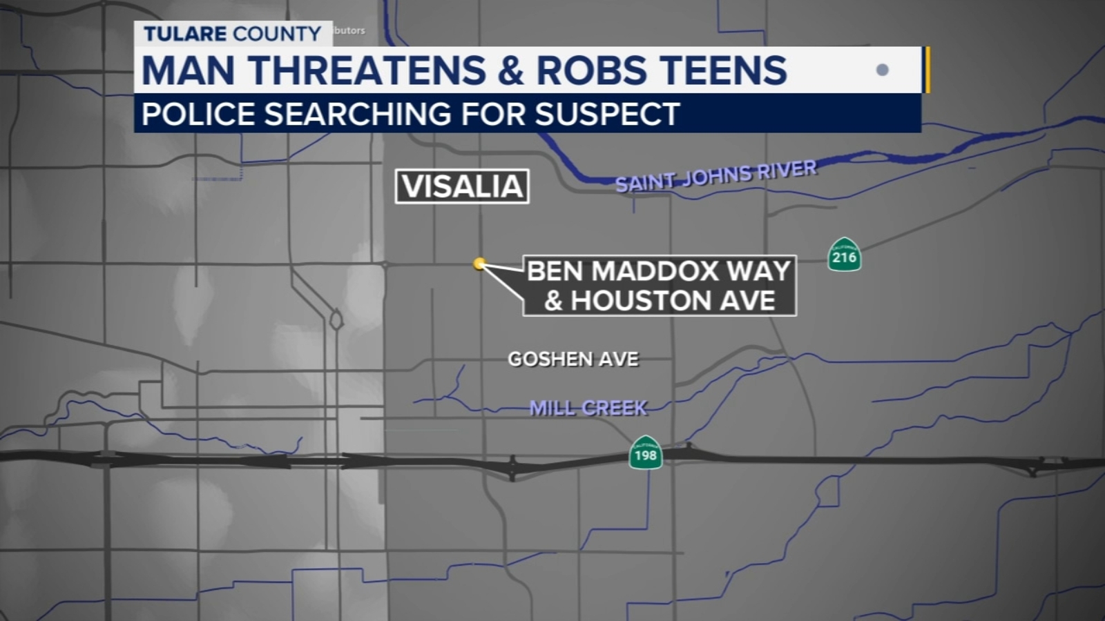 Suspect wanted for robbing teens in Visalia, police say