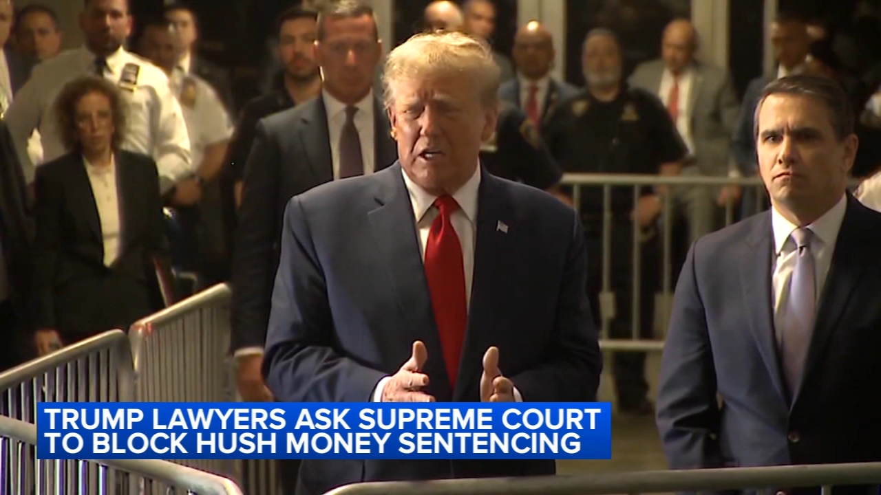 President-elect Trump asks Supreme Court to block criminal hush money sentencing in New York