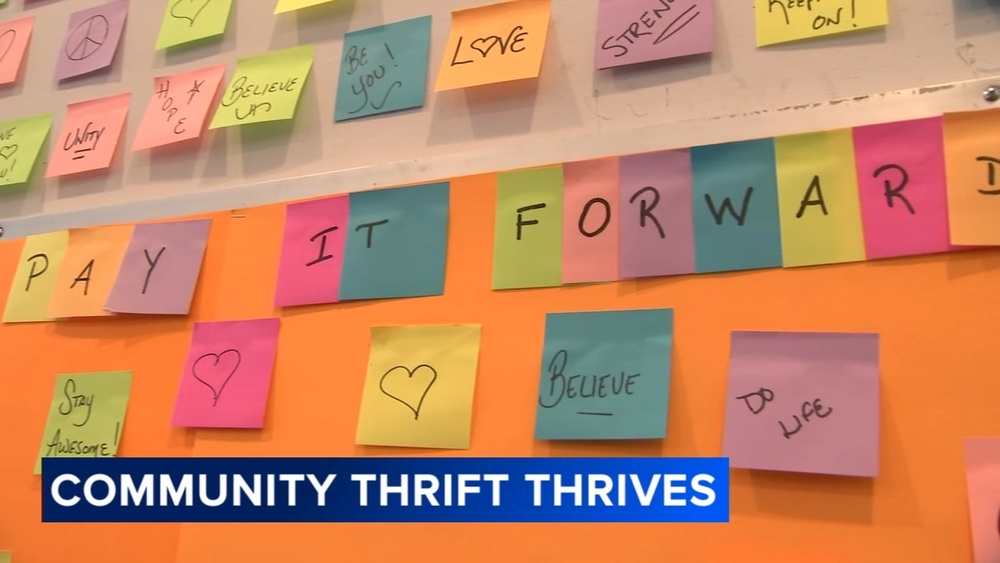 Philadelphia thrift store turns sticky notes into stepping stones