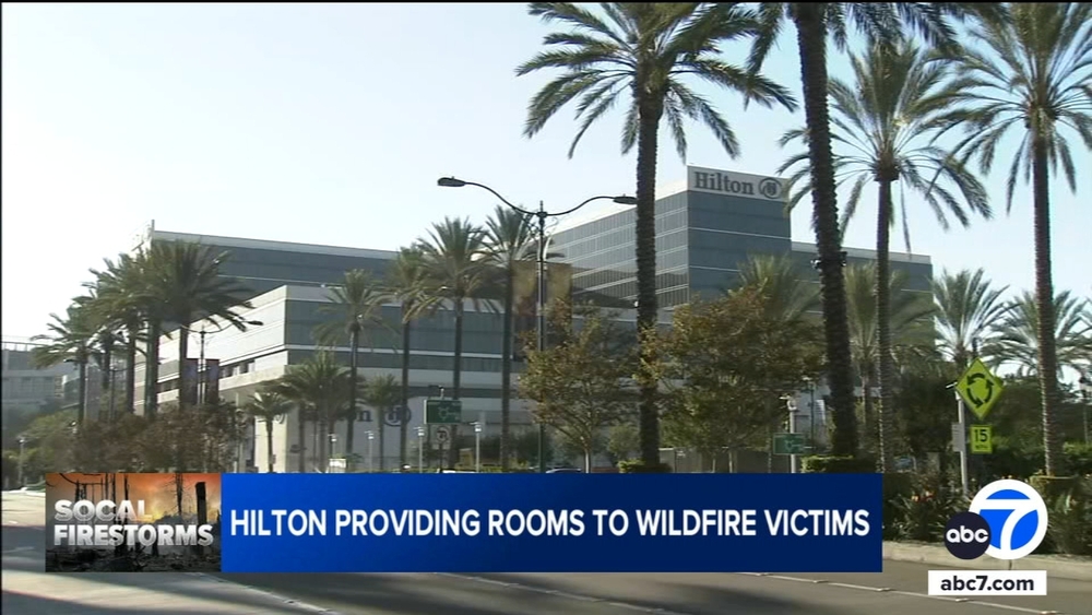People impacted by fires can stay at Hilton hotels for free for 1 week