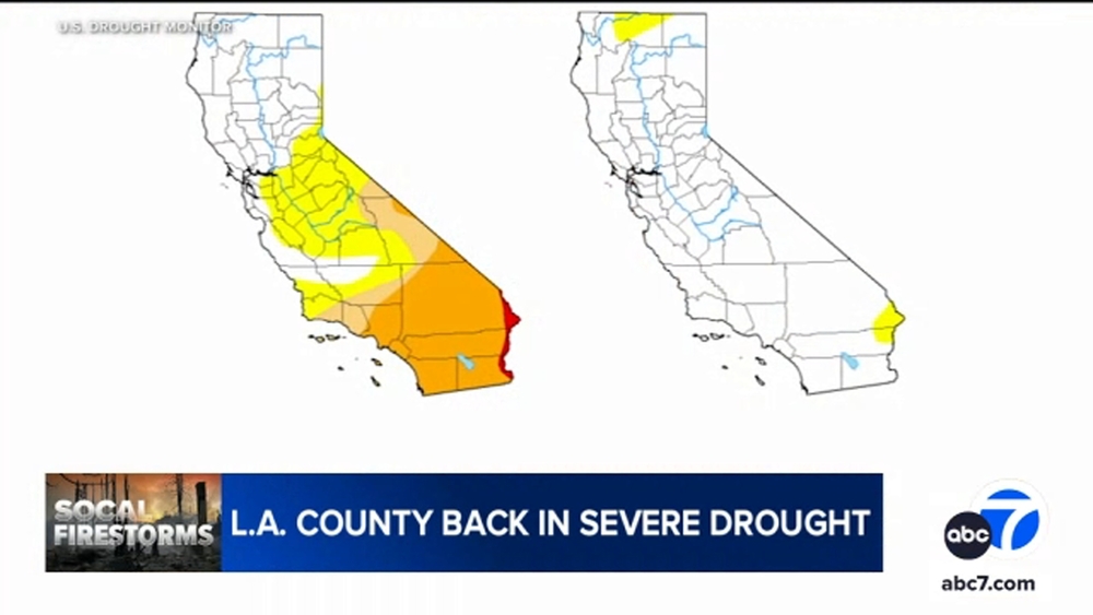 Most of SoCal, including burn areas, now in severe drought