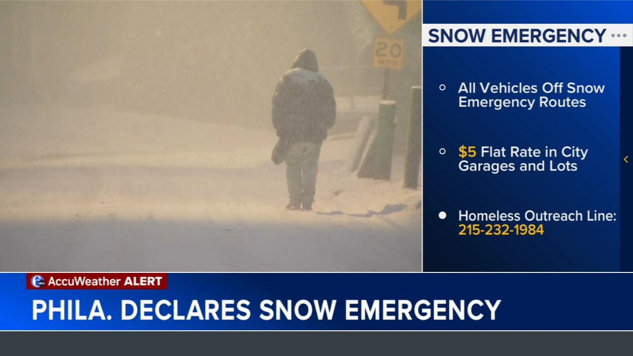 City of Philadelphia declares snow emergency after Sunday's storm
