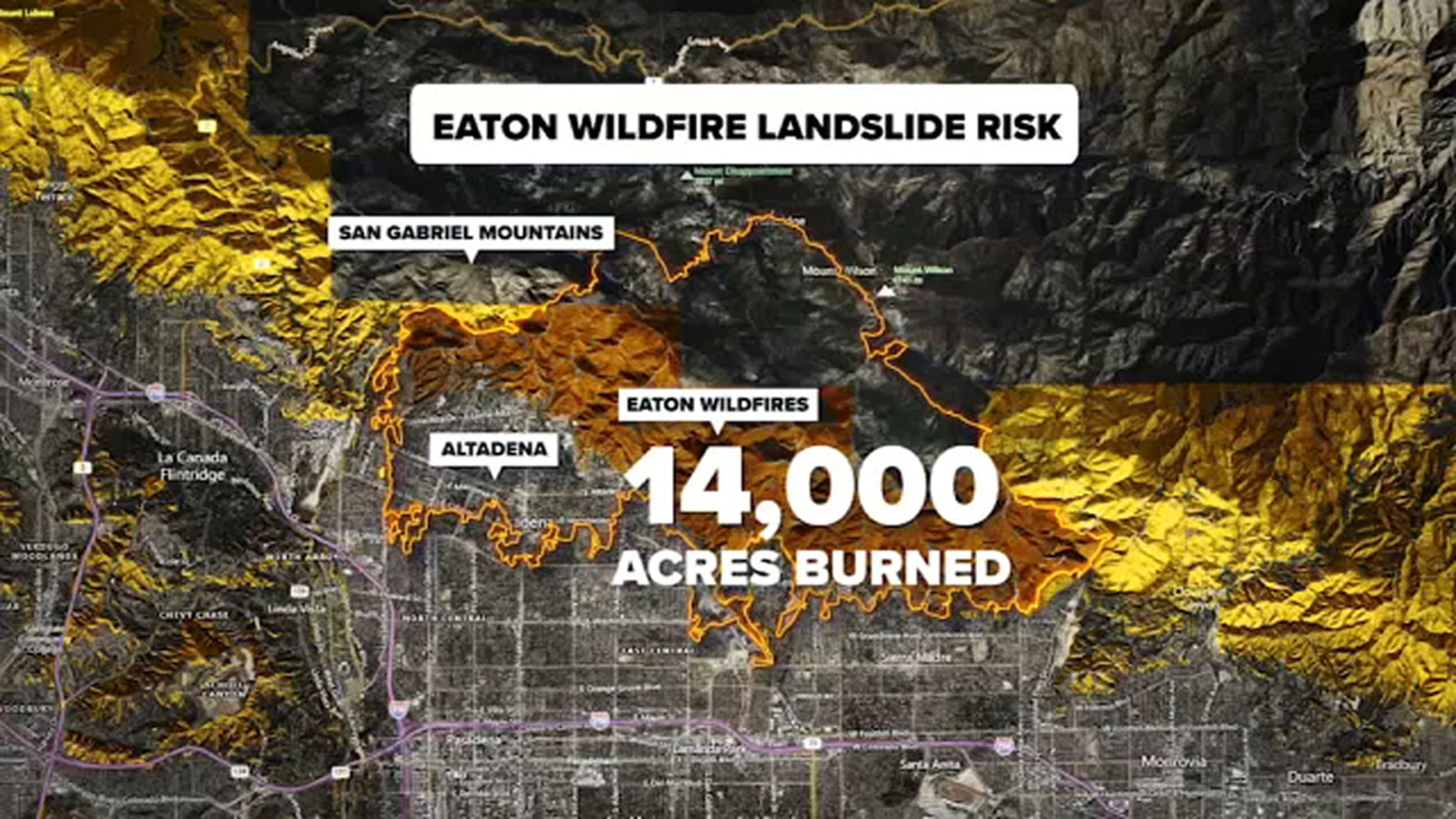 LA wildfires: Maps show Palisades and Eaton burn scar areas at biggest ...