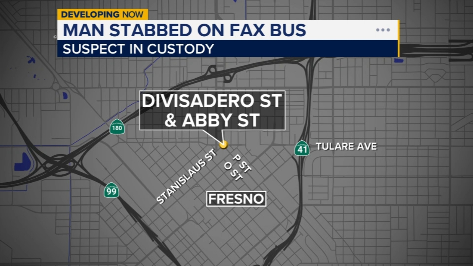 Man stabbed multiple times on FAX bus in Downtown Fresno, police say