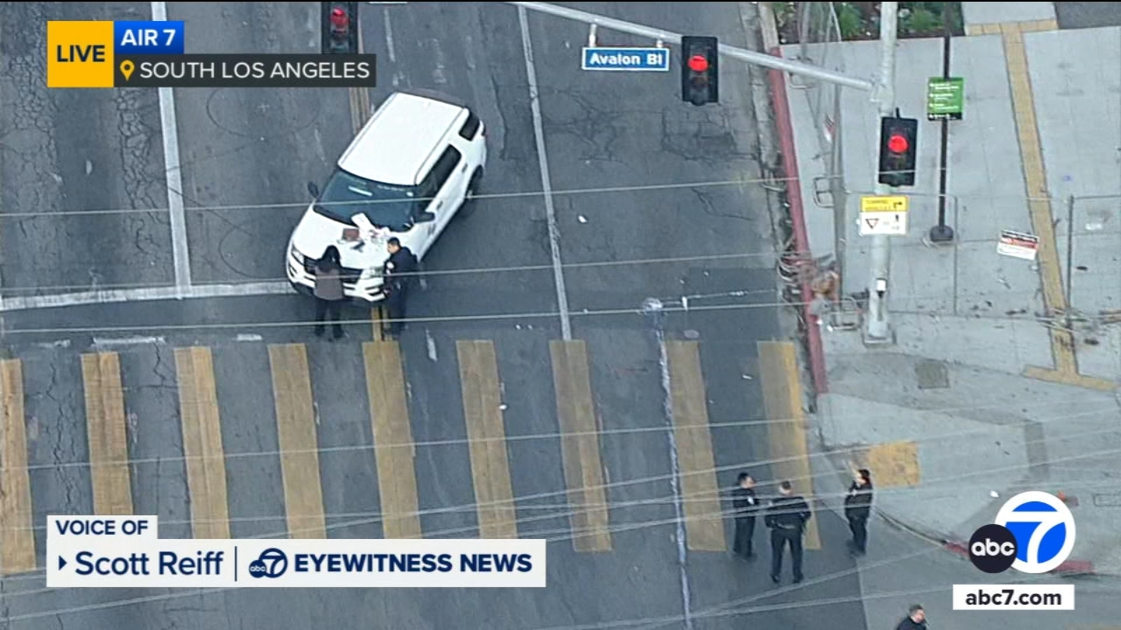 Pedestrian struck and killed in South LA; responding police vehicle is ...