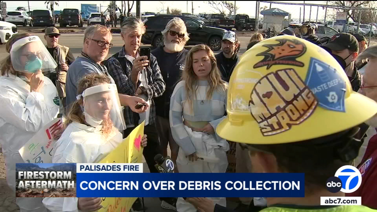 Protest held over location of Palisades Fire debris collection site