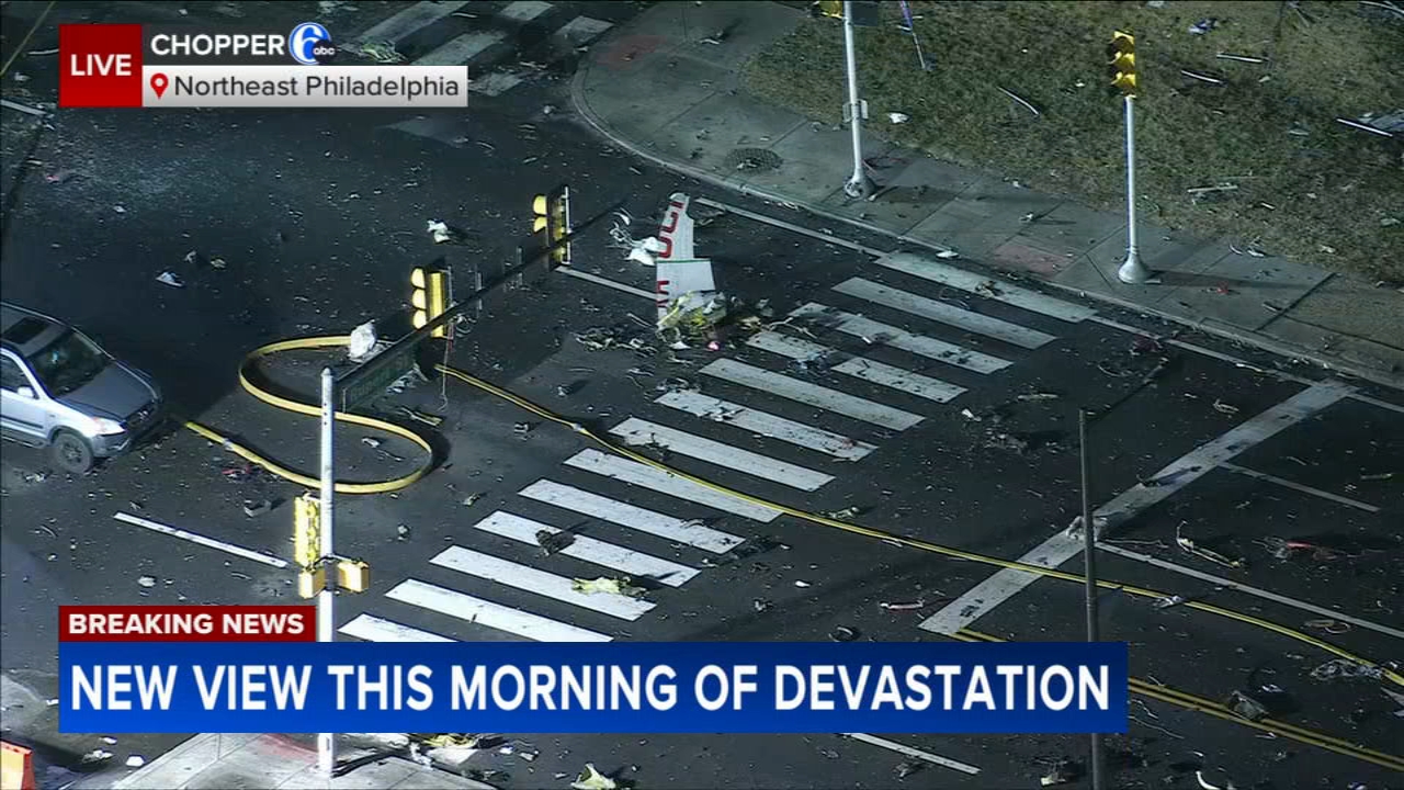 New view of destruction after Philadelphia plane crash