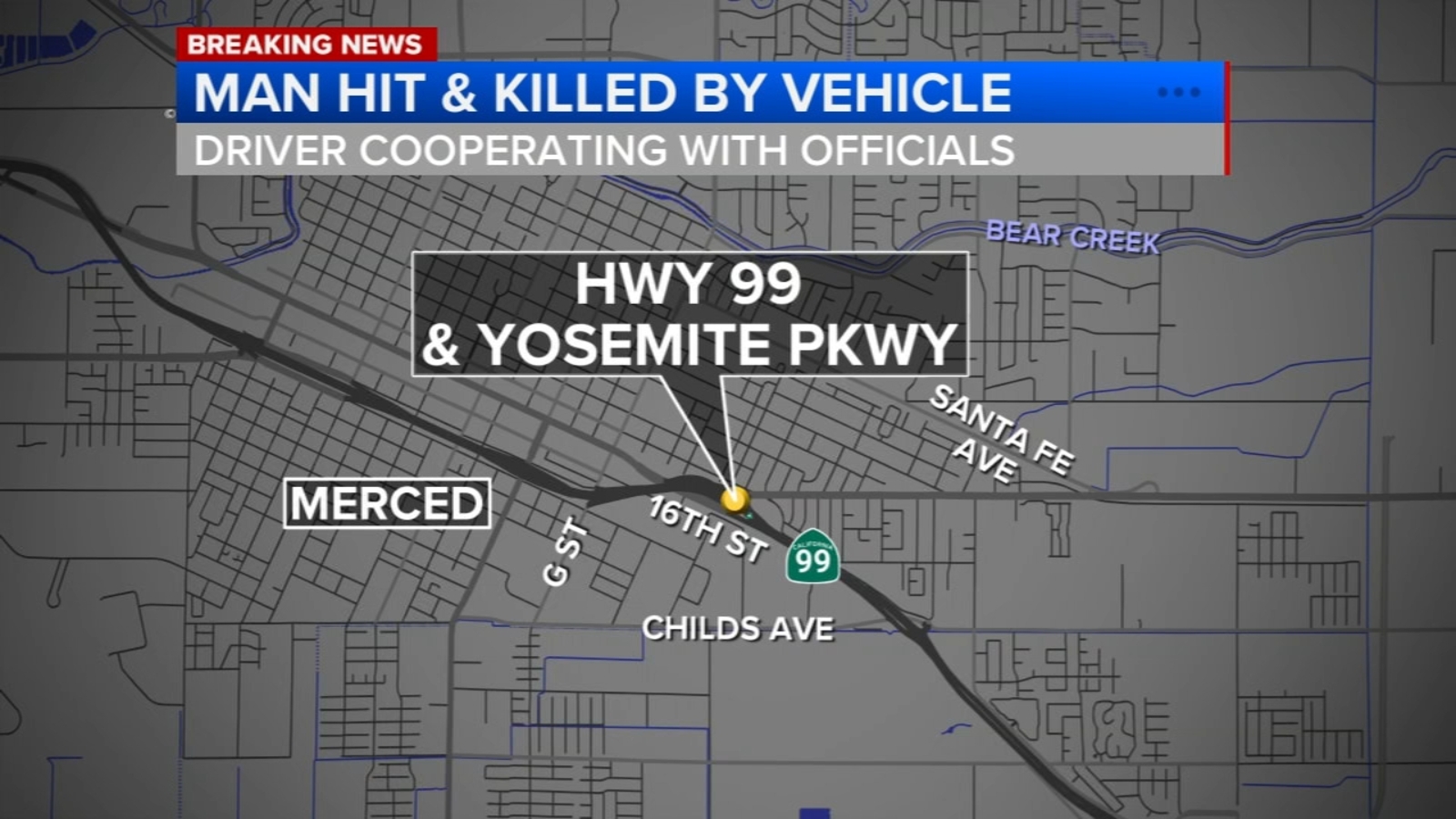 Man struck and killed by car near Highway 99 in Merced, CHP says ...