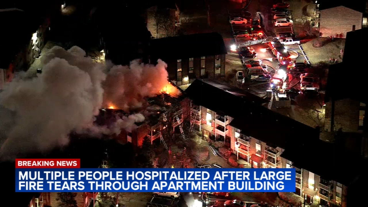 At least 3 hospitalized, dozens displaced by large north suburban fire